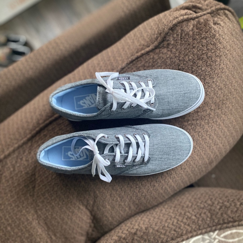 Vans Gray and White Casual Sneakers